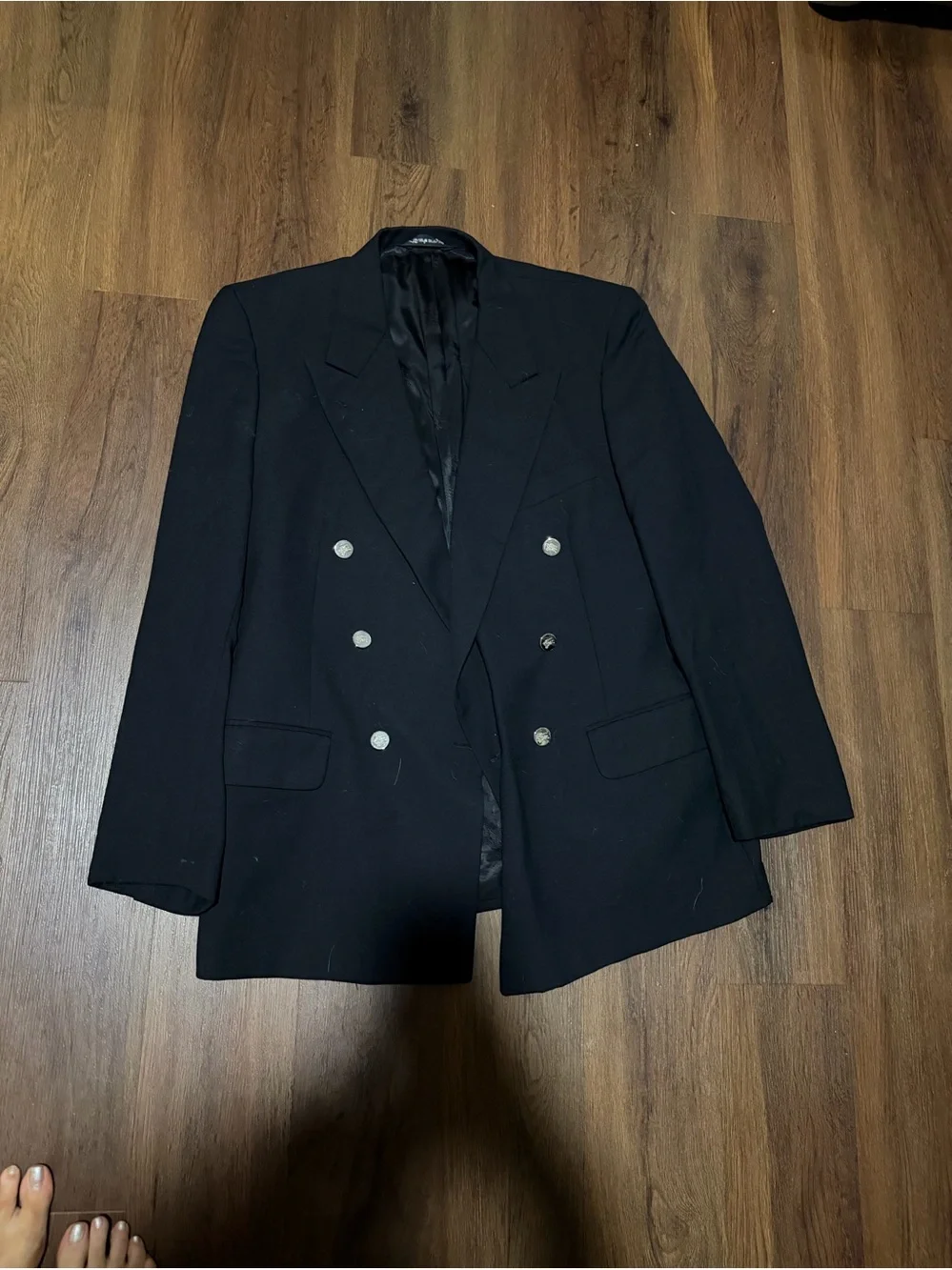 BURBERRYS Prorsum Black Logo Button Double Breasted Blazer Coat Jacket $900